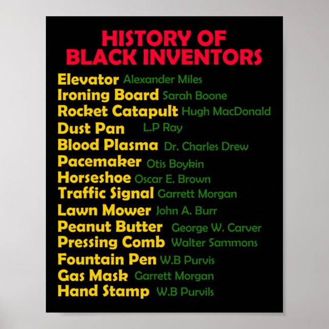 Historik över Black Inventors Black History Månth  Poster (Framsidan)