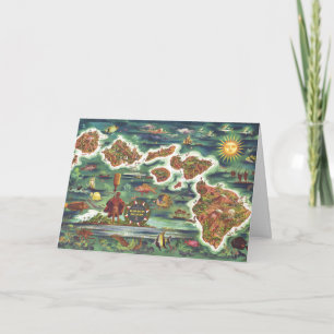 Historik över det gamla antikiska Hawaiianska Kart Kort