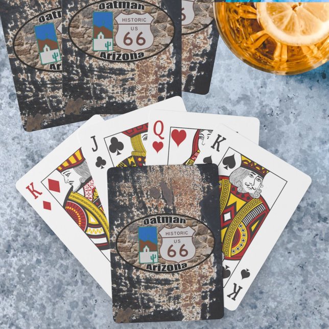 Historik över USA-rutten 66 ~ Oatman, Arizona Spelkort (Oatman, Arizona Route 66 playing cards)