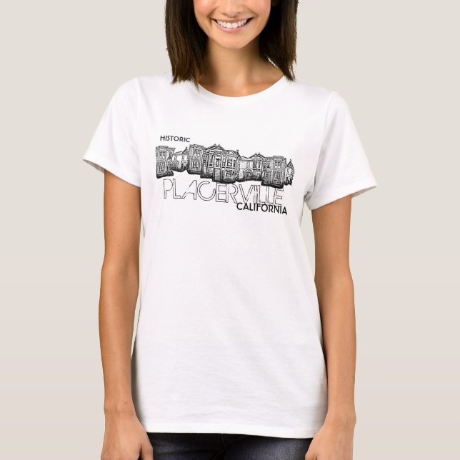 Historik Placerville California dam shirt T-shirt (Framsida)