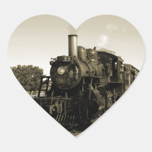 Historik Railroad Hjärtformat Klistermärke