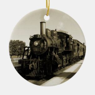 Historik Railroad Julgransprydnad Keramik