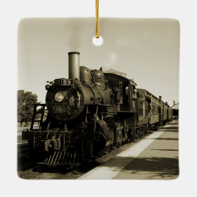 Historik Railroad Julgransprydnad Keramik (Baksida)
