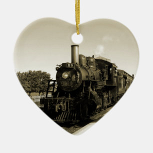 Historik Railroad Julgransprydnad Keramik