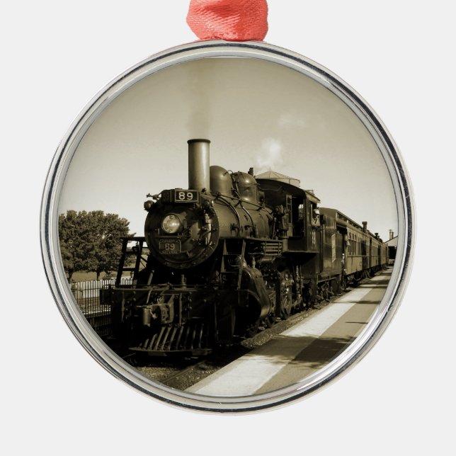 Historik Railroad Julgransprydnad Metall (Framsidan)