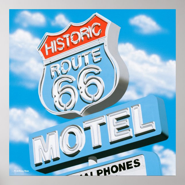 Historik-rutt 66 Poster motel (Framsidan)