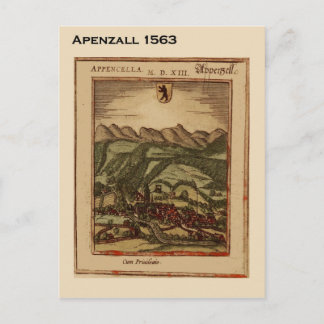 Historik, Schweiz, Appenzall 1563 Vykort