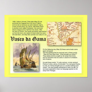 Historik, utforskare, Vasco da Gama Poster