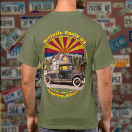 Historik väg 66 Hackberry, Arizona Back Design T Shirt