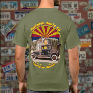 Historik väg 66 Hackberry, Arizona Back Design T Shirt