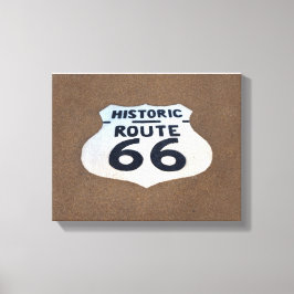 Historik väg 66 Pavement Sign 2.5 inch kant Canvastryck