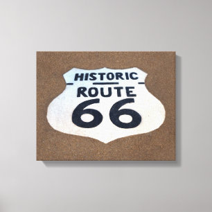 Historik väg 66 Pavement Sign 2.5 inch kant Canvastryck