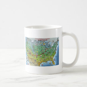 Historik väg 66 Tecknad Karta Kaffemugg