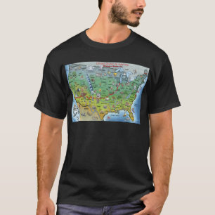 Historik väg 66 Tecknad Karta T Shirt