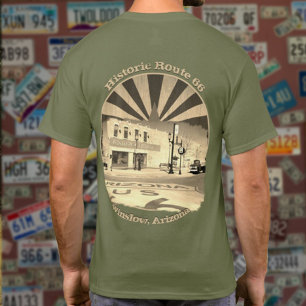 Historik väg 66 Winslow Arizona Back Design T Shirt
