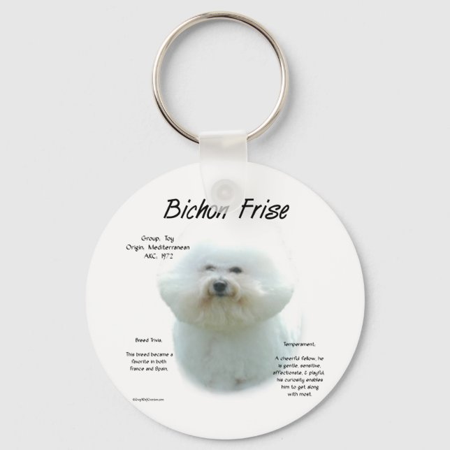 Historikdesign för Bichon Frise Nyckelring (Framsida)