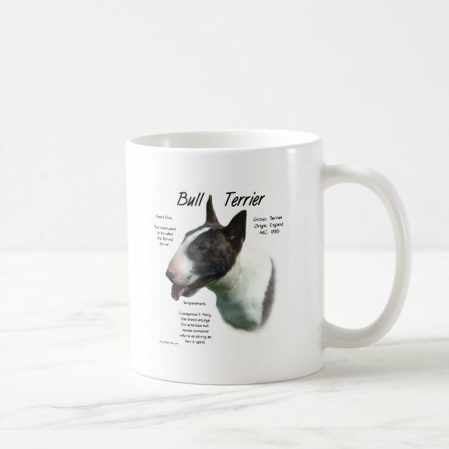 Historikdesign för Bull Terrier (färgad) Kaffemugg (Höger)