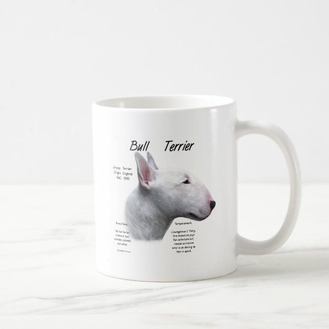 Historikdesign för Bull Terrier (wht) Kaffemugg (Höger)