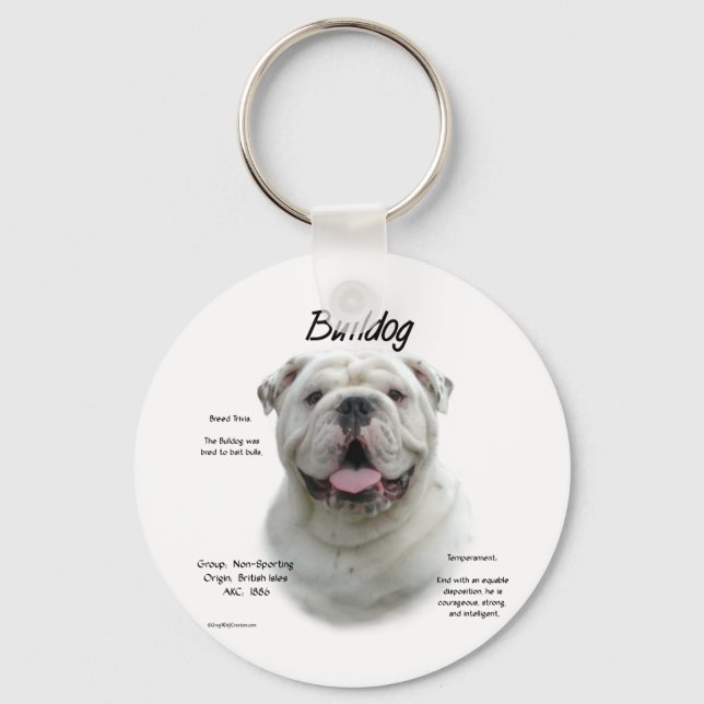 Historikdesign för bulldog nyckelring (Framsida)