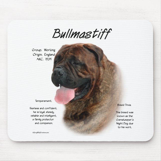Historikdesign för bullmastiff (brindle) musmatta (Framsidan)