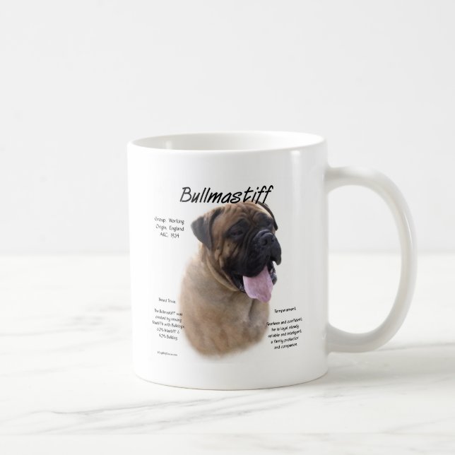 Historikdesign för bullmastiff (fawn) kaffemugg (Höger)