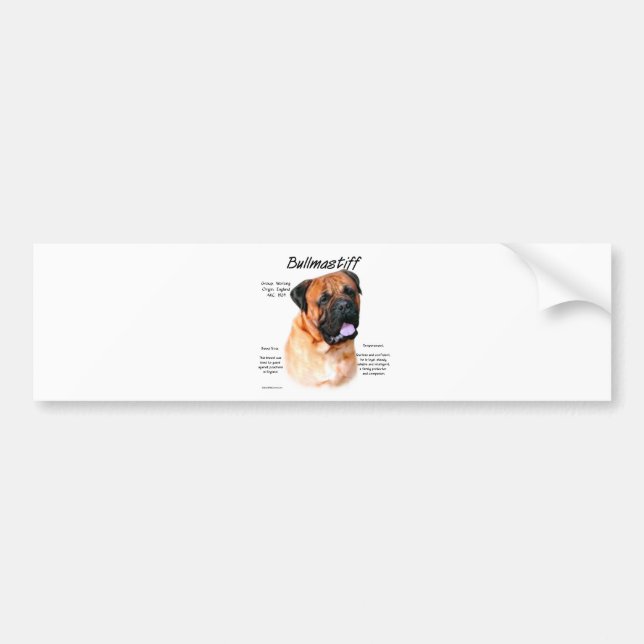 Historikdesign för bullmastiff (röd) bildekal (Framsidan)