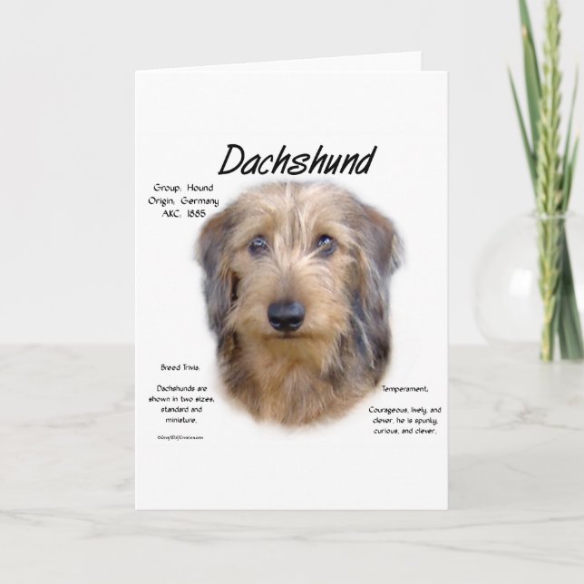 Historikdesign för Dachshund (trådhår) Helgkort (Framsida)
