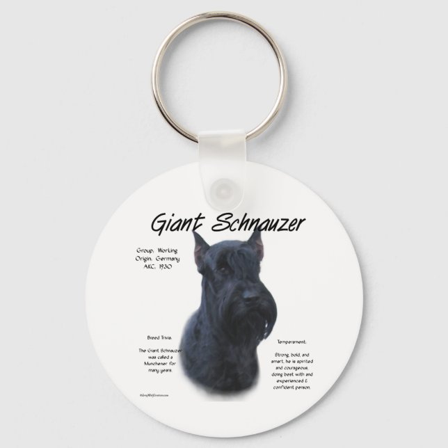 Historikdesign för Giant Schnauzer Nyckelring (Framsida)