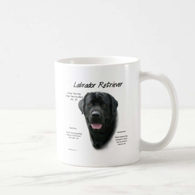 Historikdesign för Labrador Retriever (blk) Kaffemugg (Höger)