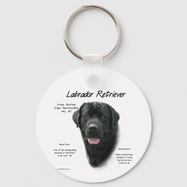 Historikdesign för Labrador Retriever (blk) Nyckelring (Framsida)