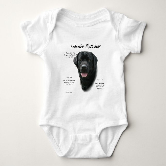 Historikdesign för Labrador Retriever (blk) T-shirt (Framsida)