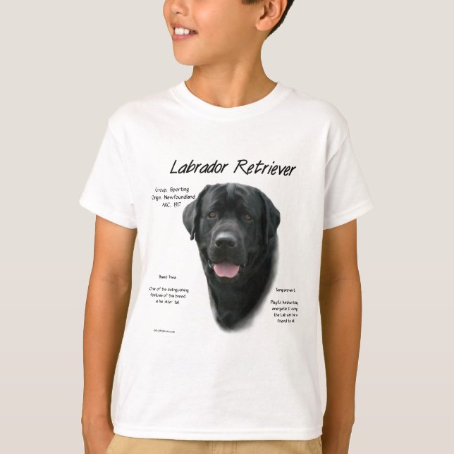 Historikdesign för Labrador Retriever (blk) T Shirt (Framsida)
