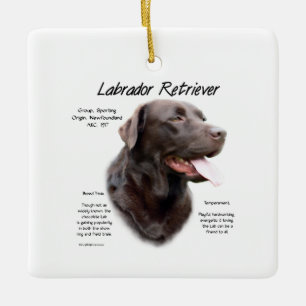 Historikdesign för Labrador Retriever (choklad) Julgransprydnad Keramik
