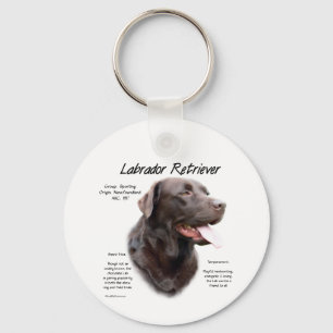 Historikdesign för Labrador Retriever (choklad) Nyckelring