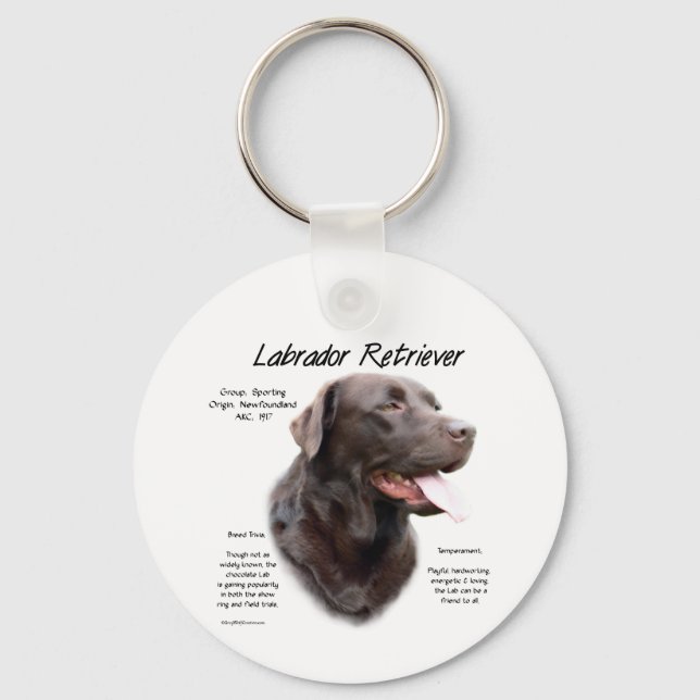 Historikdesign för Labrador Retriever (choklad) Nyckelring (Framsida)