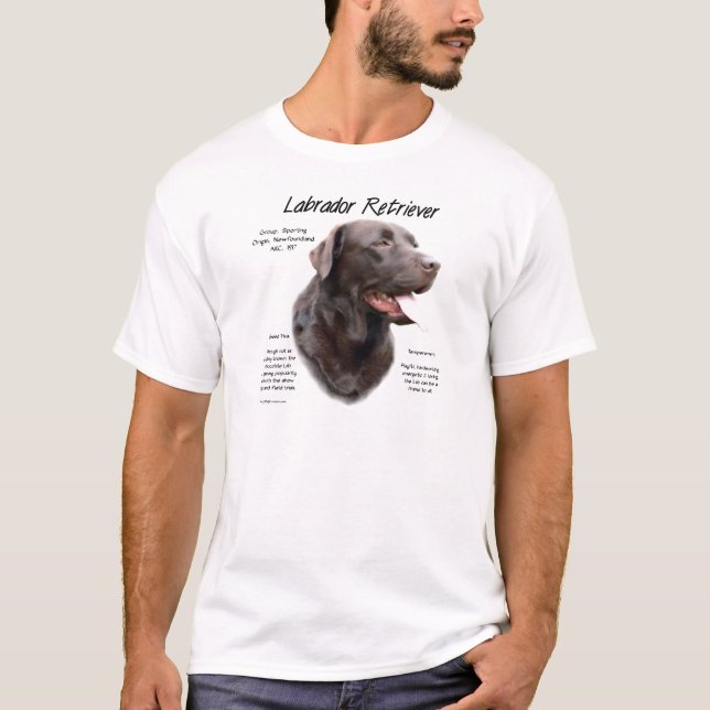 Historikdesign för Labrador Retriever (choklad) T Shirt (Framsida)
