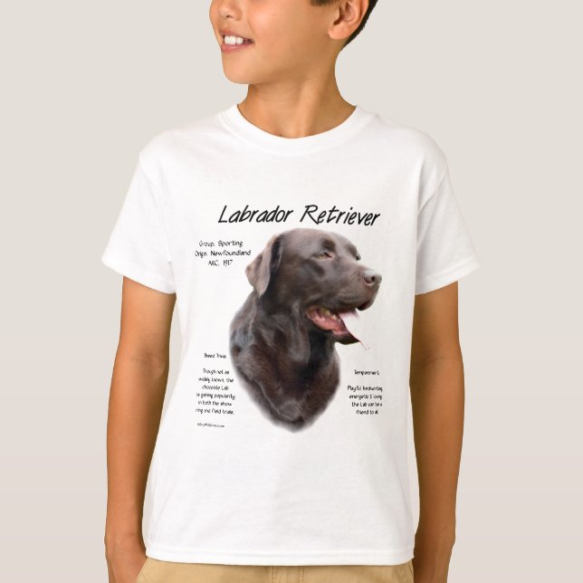 Historikdesign för Labrador Retriever (choklad) Tee (Framsida)