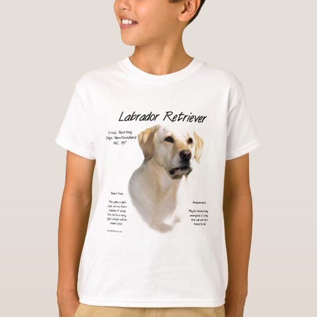 Historikdesign för Labrador Retriever (gult) Tee (Framsida)