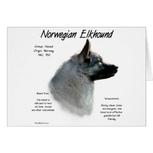 Historikdesign för norska elkhound hälsningskort