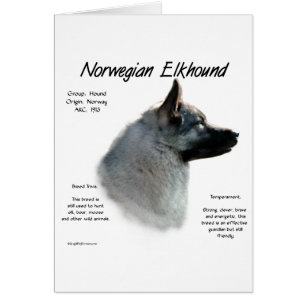Historikdesign för norska elkhound hälsningskort
