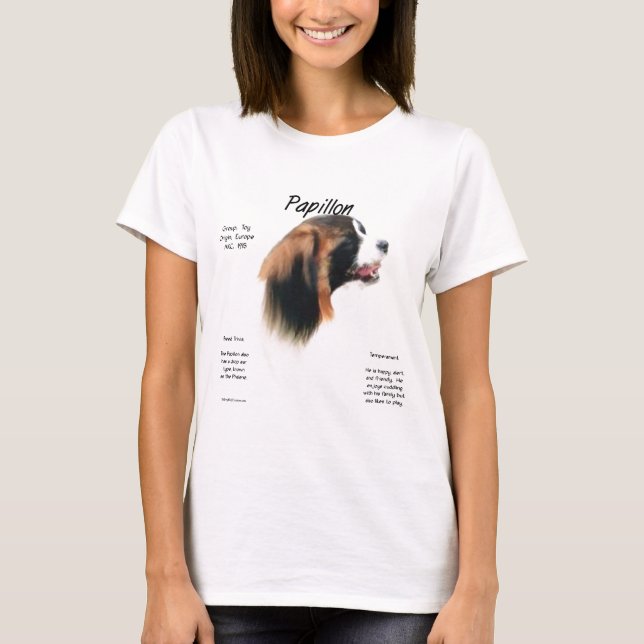 Historikdesign för papillon (Phalene) Tee (Framsida)
