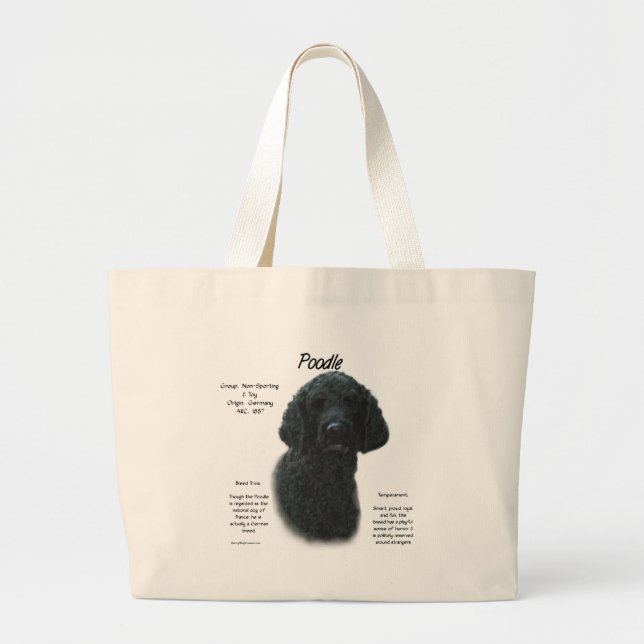 Historikdesign för pudel (blk) jumbo tygkasse (Framsidan)