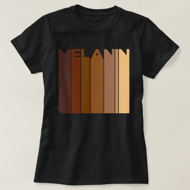 Historikmånad för Retro Melanin Black T Shirt (Design framsida)