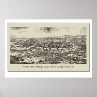 Historische Karte Österreich Wien 1683 Poster
