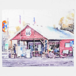 Historisk Arizona för rutt 66 vattenfärg för Fleecefilt