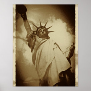 Historisk bild för sällsynt vintagefrihetsgudinnan poster