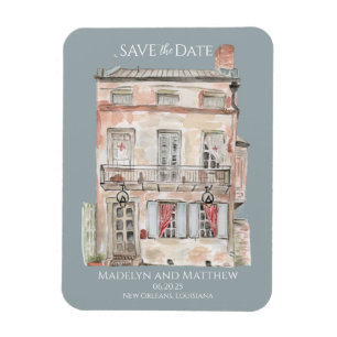 Historisk byggnad New Orleans akvarell Magnet
