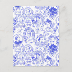 Historisk feministisk pioneers Blue Toile Vykort