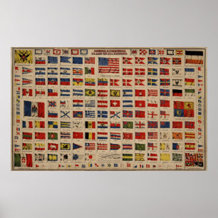 Historisk flaggor av världen (1869) poster