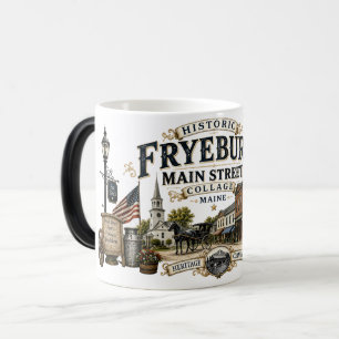 Historisk Fryeburg Huvudgata Collage Färg Magisk Mugg